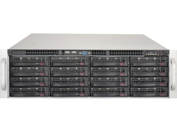 Supermicro SC836 BE1C-R1K23B - Rackmonterbar 3U - forbedret og utvidet ATX - SATA/SAS - hot-swap 1200 watt - svart