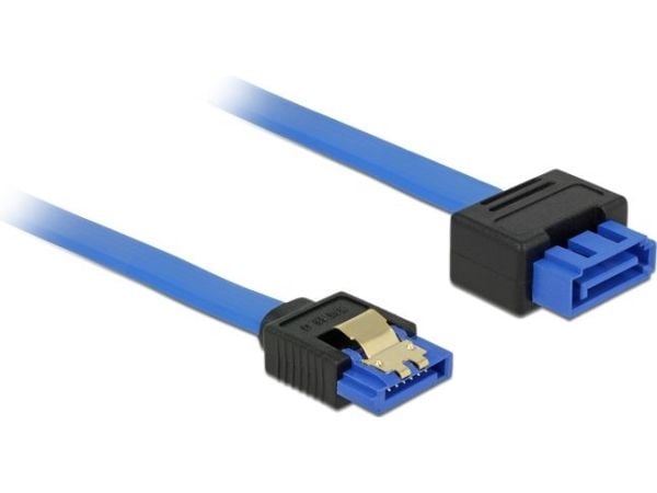Delock - SATA-jatkojohto - Serial ATA 150/300/600 - SATA (P) SATA (R) - SATA (P) hasp - 1 m - sininen