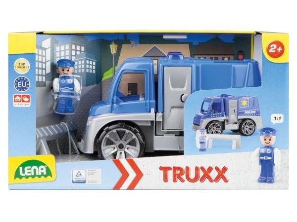Lena TRUXX 04455, lastebil, politi, innendørs/utendørs, 2 år, plast, svart, blå, grå