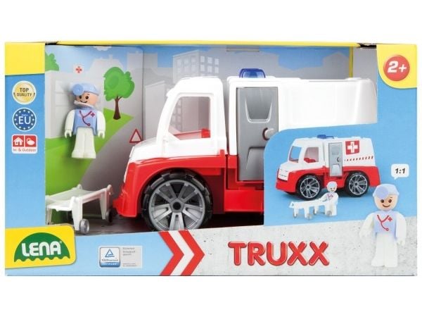 Lena TRUXX 04456, Truck, Ambulance, Inne/Ute, 2 år, Plast, Rød, Hvit