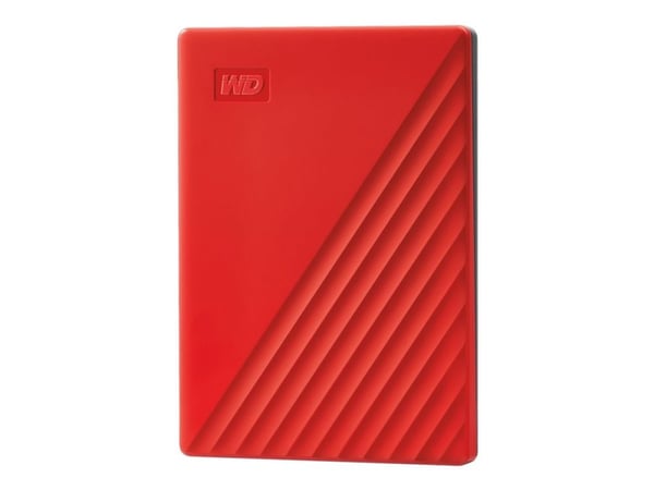 WD My Passport WDBYVG0020BRD - Harddisk - kryptert - 2 TB - ekstern (bærbar) - USB 3.2 Gen 1 - 256-bit AES - rød