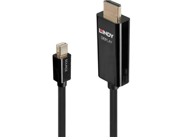 Lindy 40910, 0,5 m, Mini DisplayPort, HDMI-tyyppi A (vakio), Uros, Uros, Suora