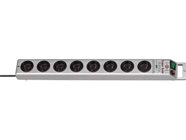 Brennenstuhl Super-Solid-Line 8 pistorasian ylijännitesuoja 2,5 m hopea (1441050000)
