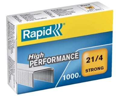 Rapid Niitit Strong 21/4 Galvanoitu 1000/ltk, Niittipakkaus, 21/4, 4 mm, 1000 niitit, 21/4, Galvanoitu metalli