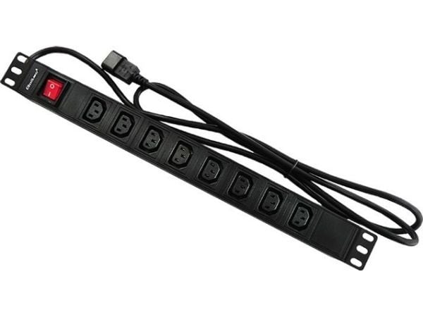 Qoltec Overvoltage - pistorasia (räkkiversio) - AC 220-250 V - 3500 Watt - tulo: IEC 60320 C14 - lähtöliittimet: 8 (8 x IEC 60320 C13) - 1U - 19" -...
