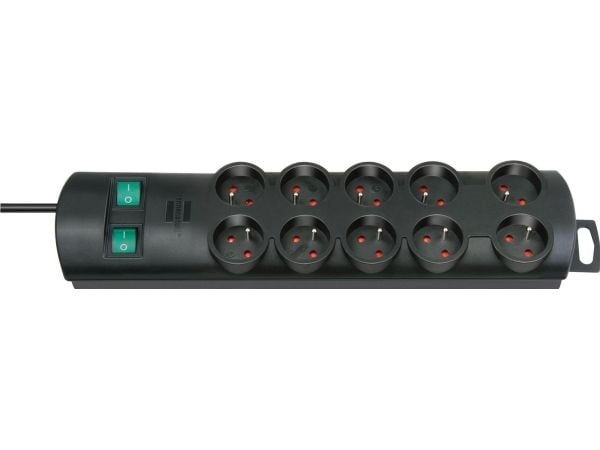 Brennenstuhl 1153304120, 10 AC-utganger, Sort, IP20, 2 m, 760 g, 500 mm