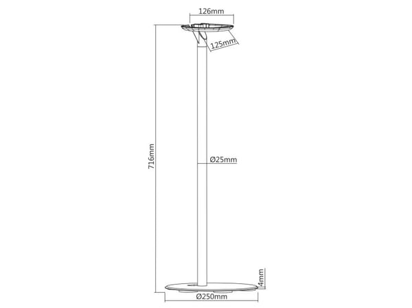 Maclean MC-841 - Stativ - for høyttaler(e) - svart - plassering på gulv - for Sonos One, PLAY:1