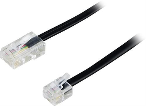 DELTACO DEL-1701S - Telefonkabel - RJ-45 (hann) til RJ-11 (hann) - 1 m - svart