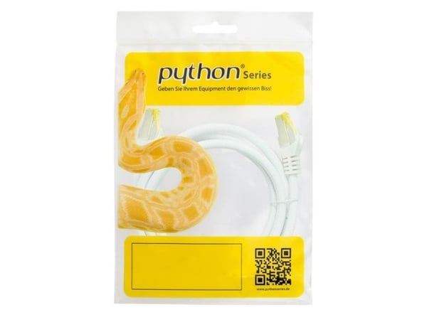 Python 8070PY-075W, 7,5 m, Cat7, S/FTP (S-STP), RJ-45, RJ-45, Valkoinen