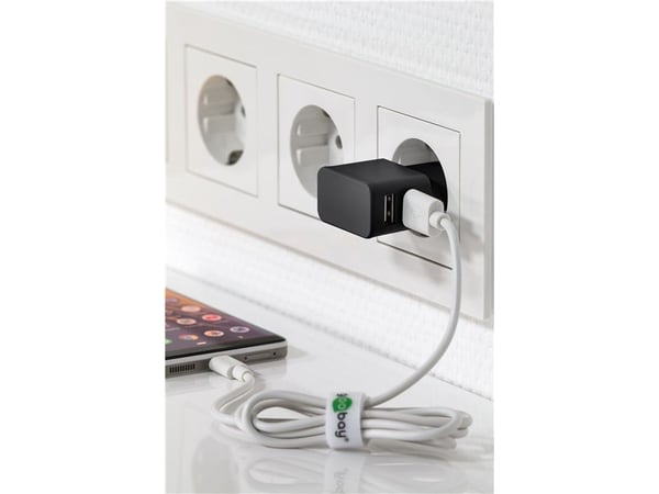 Goobay 44951, Sisätila, AC, 5 V, 2,4 A, Musta