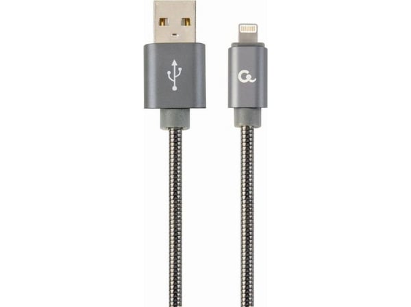 Cablexpert CC-USB2S-AMLM-1M-BG, 8 m, USB A, Lightning, Uros, Uros, Harmaa