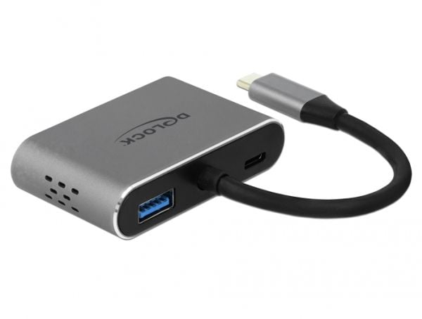 Delock - Ekstern videoadapter - USB-C - HDMI, VGA - grå - detailsalg