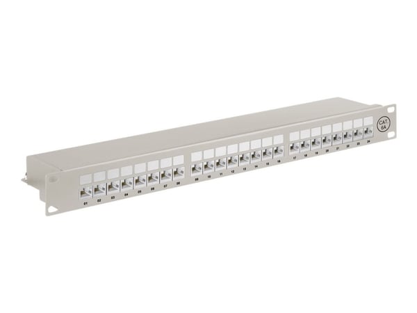 Patch panel 19" CAT6A 24 Port grey