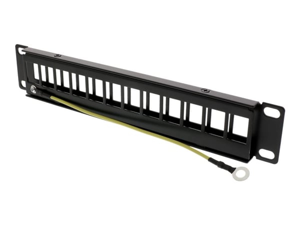 DELTACOIMP 10-PATCH18 - Koblingspanel - rackmonterbar - svart - 1U - 10" - 12 porter