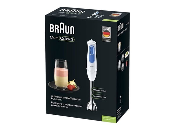 Braun Multiquick 3 MQ 3000 Smoothie+ - Håndmikser - 700 W - hvit/blå
