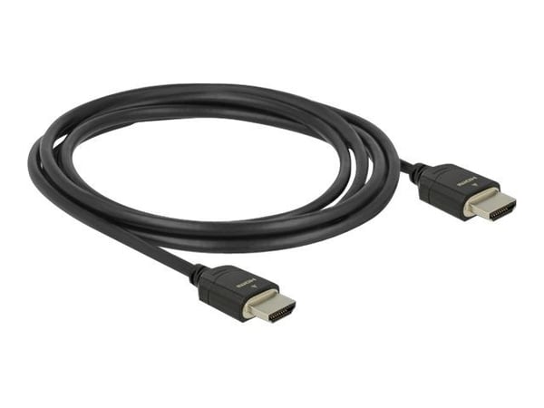 DeLOCK - Ultra High Speed HDMI-kaapeli - HDMI (M) - HDMI (M) - 2.0m - Kolminkertainen eristys - Musta - Dolby DTS-HD Master Audio tuki, Dolby TrueH...
