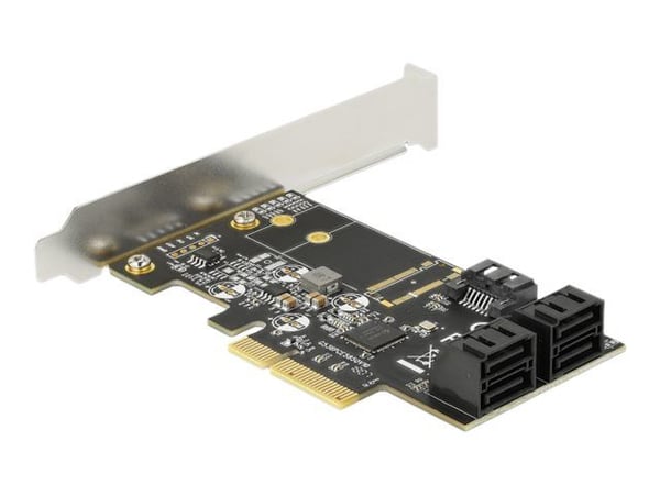 Delock PCI Express Card x4 > 5 x intern SATA 6 Gb/s - Lagringskontroll - SATA 6Gb/s - lavprofil - PCIe 3.0 x4