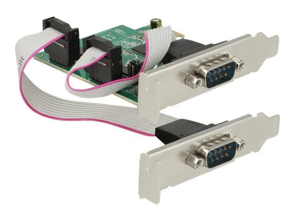 Delock PCI Express Card > 2 x Serial RS-232 High Speed 921K with Voltage supply - Seriell adapter - PCIe 2.0 - RS-232 x 2