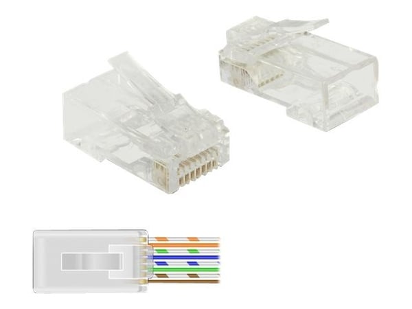 DeLOCK 86453, RJ-45, Läpinäkyvä, Polykarbonaatti, Cat6, U/UTP (UTP), Kulta