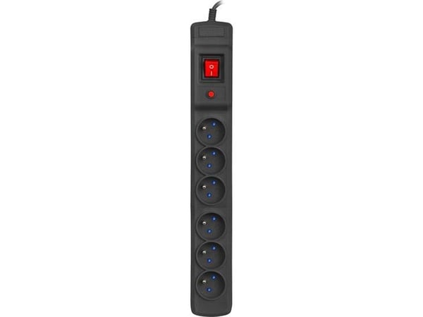 Armac Multi M6 - pistorasia - AC 230 V - 3680 Watt - tulo: Tyyppi E - lähtöliittimet: 6 (6 x tyyppi E) - 1,5 m johto - musta - musta