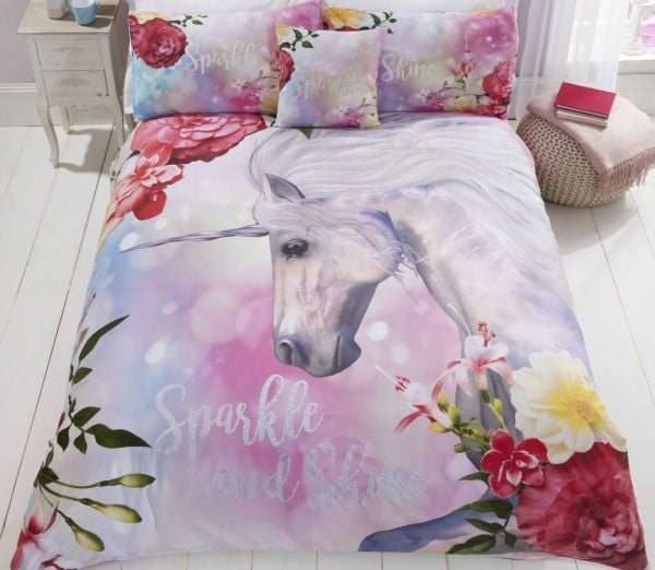 Enhjørning / Unicorn ''Sparkle & Shine'' Sengetøj