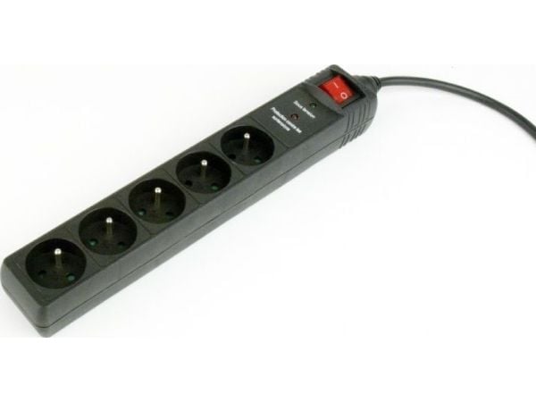Gembird EnerGenie SPF5-C-5 - Strømstødsbeskytter - AC 250 V - output-stikforbindelser: 5 - sort