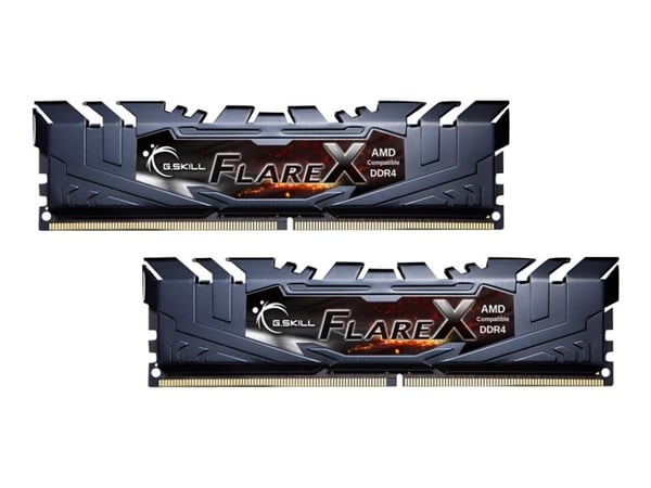 G.Skill Flare X series - DDR4 - sett - 32 GB: 2 x 16 GB - DIMM 288-pin - 3200 MHz / PC4-25600 - CL16 - 1.35 V - ikke-bufret - ikke-ECC