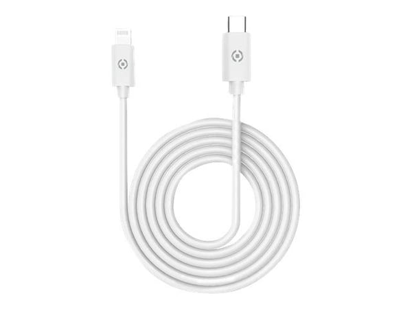 Celly LIGHTNING till USB-C-kabel 2 m MFI 60 W (vit)
