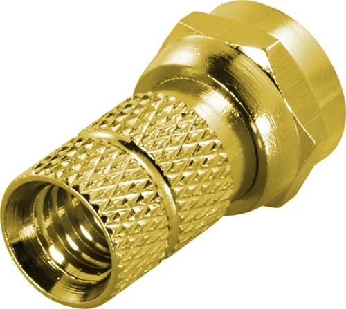F-kontakt, hann, 6,2 mm RG59/antennekabel, skruefeste, go