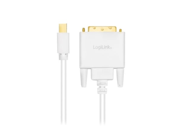 LogiLink CV0138, 3 m, Mini DisplayPort, DVI, Hankjønn, Hankjønn, Gull