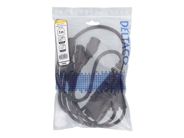 DELTACO - Tehonjakaja - IEC 60320 C20 - IEC 60320 C13 - 250 V - 16 A - 1 m - musta