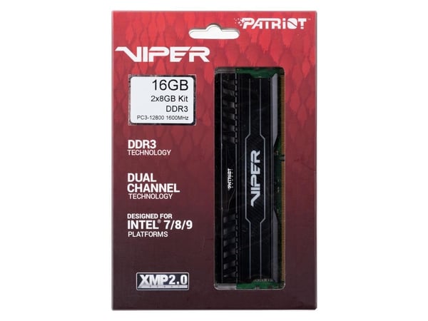 Patriot Extreme Performance Viper 3 Series Black Mamba Edition - DDR3 - sett - 16 GB: 2 x 8 GB - DIMM 240-pin - 1600 MT/s / PC3-12800 - CL10 - 1.5 ...