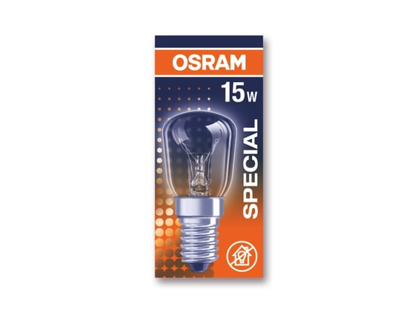 OSRAM SPECIAL T/FRIDGE - Glødelyspære - form: T26 - klar finish - E14 - 15 W - klasse G - 2700 K