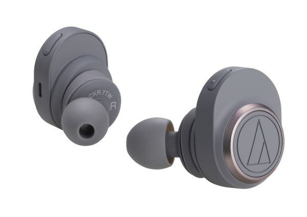 Audio-Technica ATH CKR7TW - True wireless-hodetelefoner med mikrofon - i øret - Bluetooth - grå