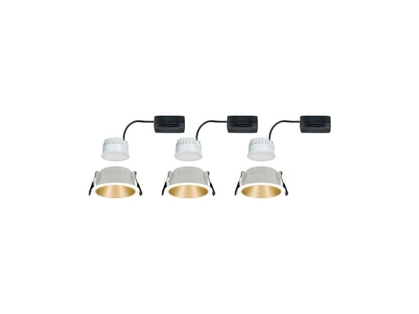 Paulmann 934.06, Innsunket spotlight, Ikke-utskiftbare pærer, 1 ampuller, 6,5 W, 460 lm, Gull, Hvit