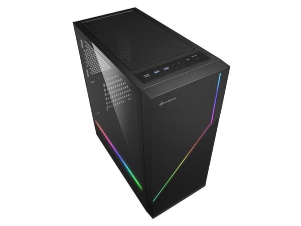 Sharkoon RGB FLOW, Midi Tower, PC, Musta, ATX, mikro ATX, Mini-ITX, Multi, 16,5 cm