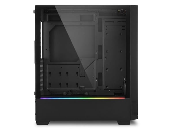 Sharkoon RGB FLOW, Midi Tower, PC, Musta, ATX, mikro ATX, Mini-ITX, Multi, 16,5 cm