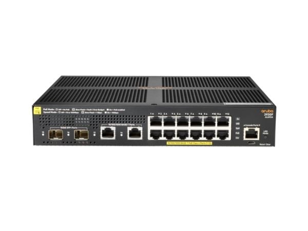 HPE Aruba 2930F 12G PoE+ 2G/2SFP+ - Switch - L3 - Styrt - 12 x 10/100/1000 (PoE+) + 2 x 1 Gigabit / 10 Gigabit SFP+ (opplink) + 2 x 10/100/1000 - r...