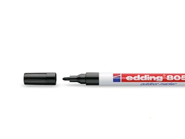edding 8055 outdoor - Markør - permanent - for metall, plast, kartong - svart - 1-2 mm