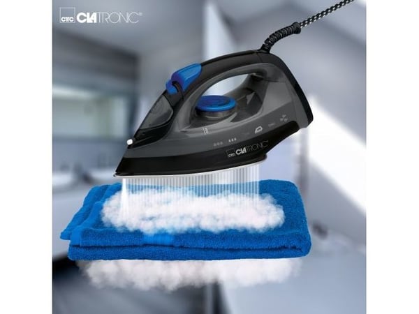 Clatronic DB 3703, Kuiva- & höyrysilitysrauta, Pohjalevy ruostumatonta terästä, Musta, Harmaa, 0,15 L, 1800 W, 220 - 240 V