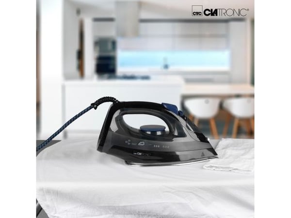 Clatronic DB 3703, Kuiva- & höyrysilitysrauta, Pohjalevy ruostumatonta terästä, Musta, Harmaa, 0,15 L, 1800 W, 220 - 240 V