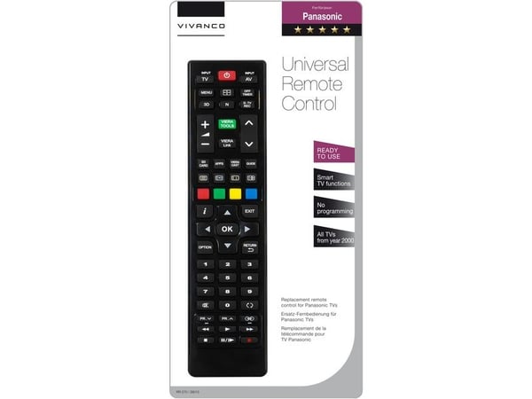 Vivanco RR 270, TV, IR trådlös, Tryckknappar, Svart