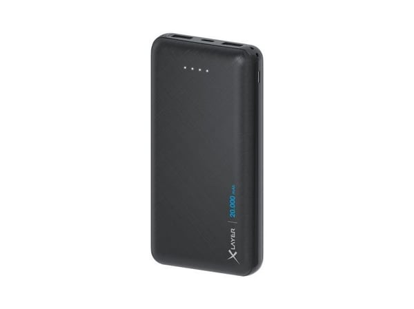 XLayer 217283, Svart, Mobiltelefon/smarttelefon, Nettbrett, Lithium Polymer (LiPo), 20000 mAh, USB, 5 V