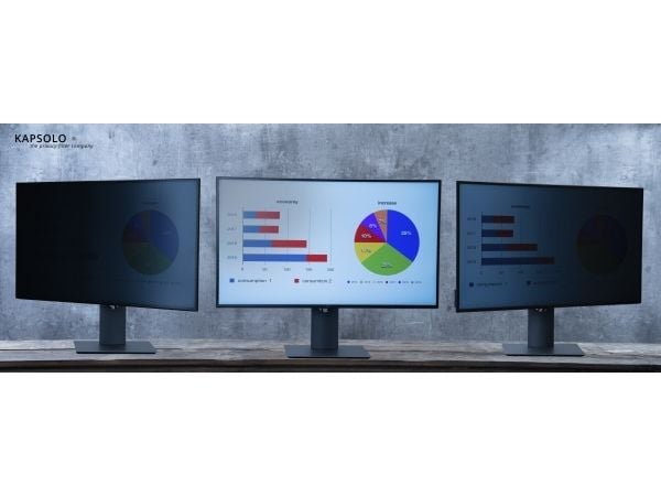 KAPSOLO Privacy 2-vägs plug-in? sekretessfilter 60,96cm (24,0") Wide 16:9 Skärmskydd, Screen Protection, 61 cm (24"), 16:9, Skärm, 3H, Avskildhet, ...