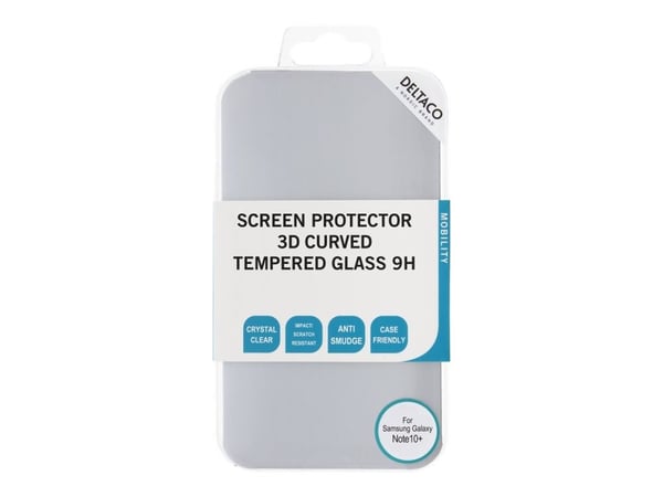DELTACO SCRN-N10PRO - Skjermbeskyttelse for mobiltelefon - 3D - glass - for Samsung Galaxy Note10+