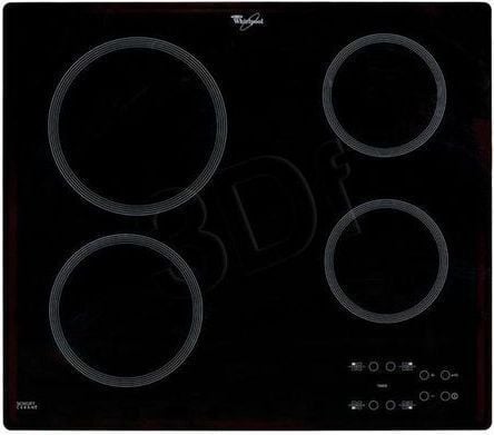 Whirlpool AKT 801/NE - Keramisk komfyrtopp - 4 plater - Nisje - bredde: 56 cm - dybde: 49 cm - uten ramme - svart