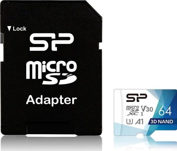 Silicon Power Superior Pro, 64 GB, MicroSDXC, Luokka 10, UHS-III, 100 MB/s, 80 MB/s