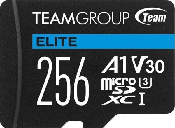 Team ELITE A1 - Flashminnekort (SD-adapter inkludert) - 256 GB - A1 / Video Class V30 / UHS-I U3 - microSDXC