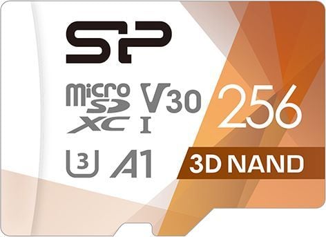 SILICON POWER Superior Pro - Flash-minneskort (microSDXC till SD-adapter inkluderad) - 256 GB - A1 / Video Class V30 / UHS-I U3 / Class10 - mikroSD...