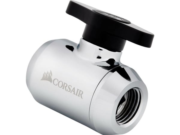 CORSAIR Hydro X Series XF Ball Valve - Manuell kuleventil for væskekjølesystem - krom